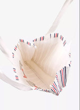 Load image into Gallery viewer, EMBROIDERED STRIPE TOTE
